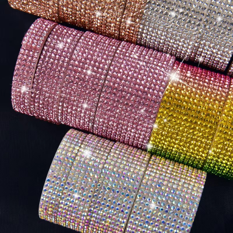 Selbstklebender Kristall-Diamant-Strass-Streifen in Blau und Multicolour für DIY-Kunsthandwerk und Dekoration, 1 Yard - Bild 4