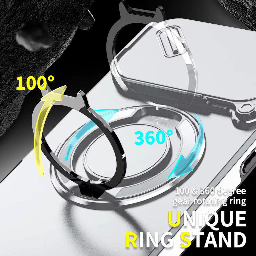 Robuste Panzerhülle für Apple iPhone mit magnetischer Halterung und Schiebe-Kameraschutz in Schwarz oder Transparent - Bild 3