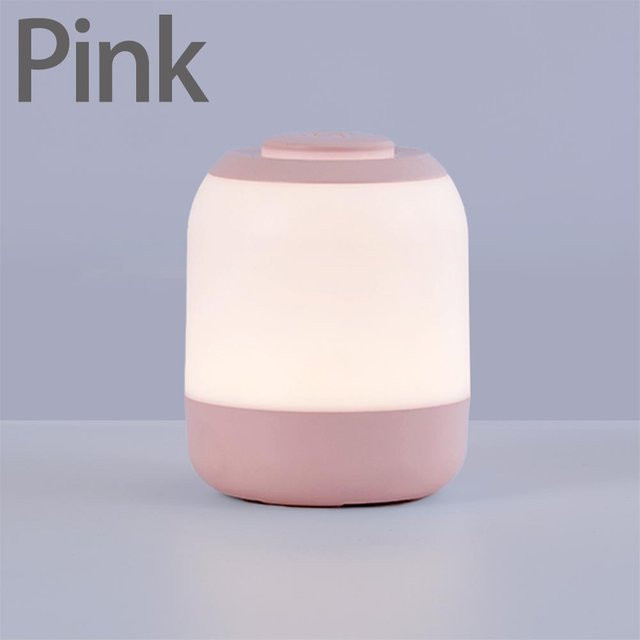XYNN LED Nachtlicht mit Touch-Sensor, tragbare USB Tischlampe für das Schlafzimmer, Rosa - Bild 1