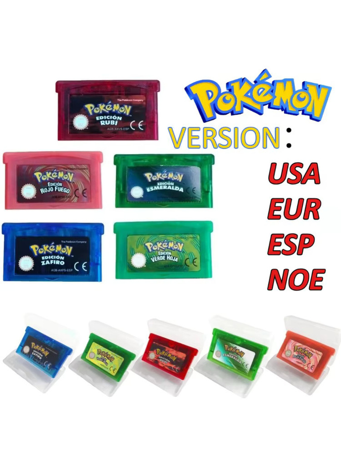 Bandai Pokémon GBA Spielkarte, Emerald FireRed LeafGreen Ruby Sapphire, Glänzendes Etikett - Bild 5
