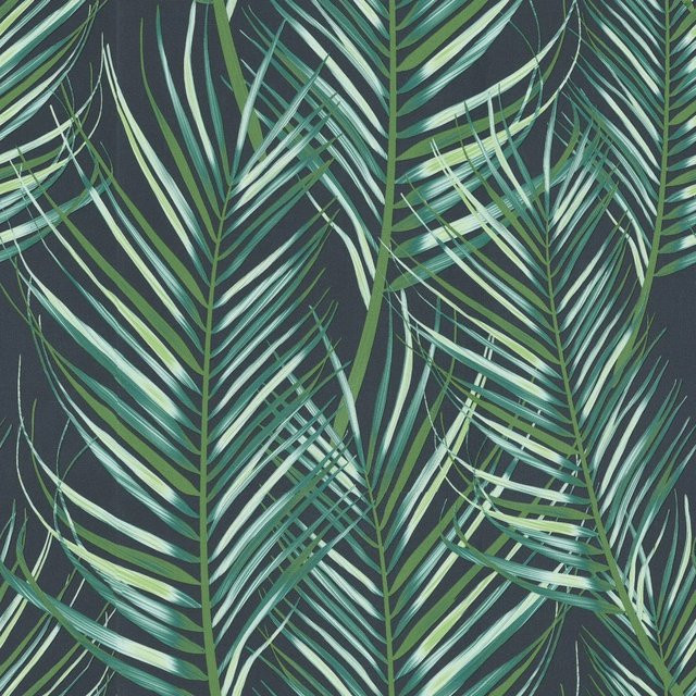 Superfresco Easy Vliestapete Palm Leaves in Grün und Blau, Motiv Botanisch-Floral, B: 0,52 m, L: 10,05 m - Bild 1