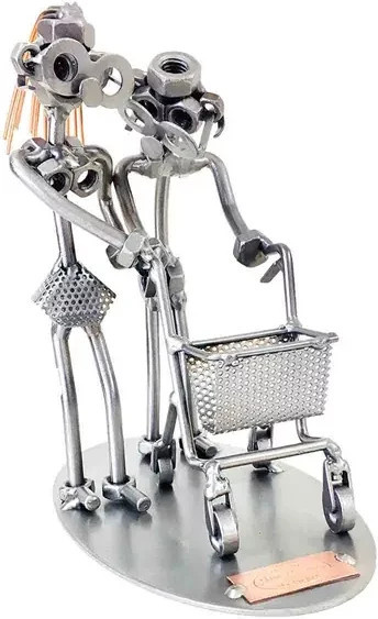 Schraubenmännchen Altenpflegerin Pflegefachfrau von Hinz & Kunst aus Metall in Silber - Bild 1