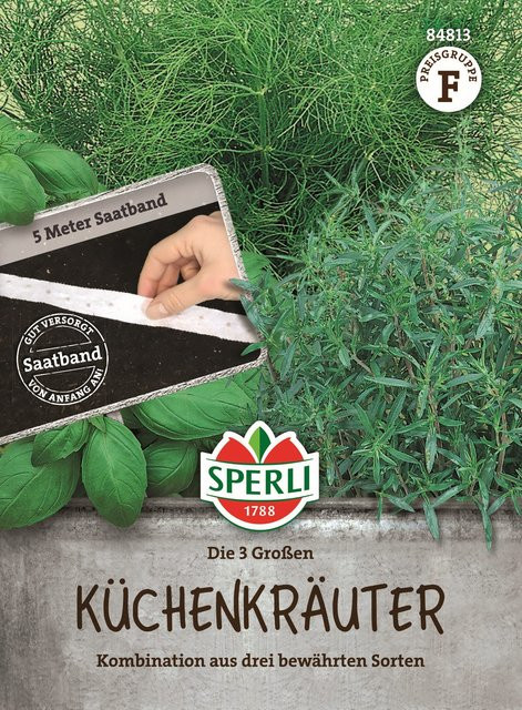 SPERLI Küchenkräuter-Samen Die 3 Großen Saatband für deinen Kräutergarten - Bild 1