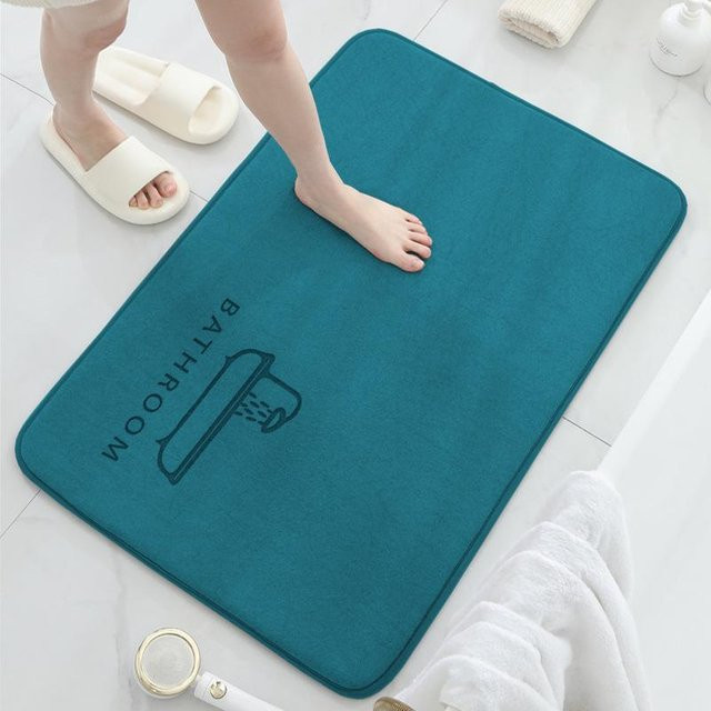 Saugfähige Toiletten-Rutschmatte von Yiran Furniture als verdickte Badezimmerfußmatte mit Memory-Effekt, B/B: 40 x 60 cm, Farben: Grau, Türkisblau, Turquoise - Bild 1