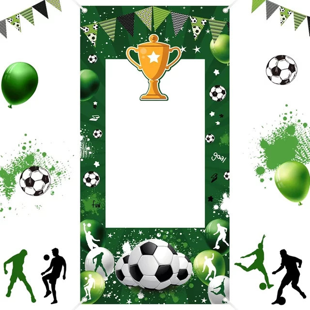 OURFETE Fußball Geburtstag Party-Hintergrundtuch als Foto-Requisit, Rechteckig, Breite: 60 cm, Höhe: 60 cm - Bild 1