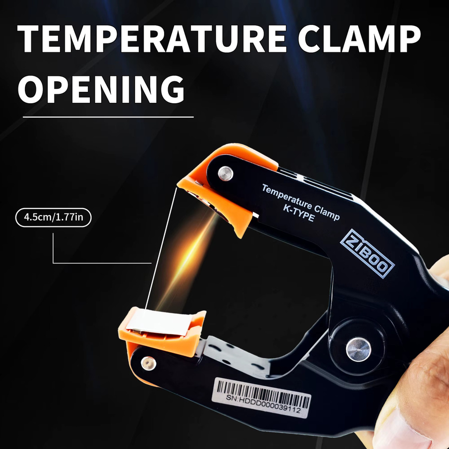 ZIBOO 69140 K-Typ-Thermometer mit Rohrtemperaturklemme für HVAC und ATTPC3 Rohrklemme Thermoelement-Adapter - Bild 3