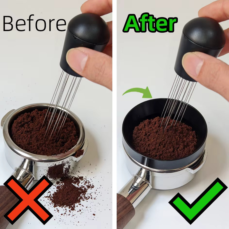 PERFFEE Espresso Kaffeerührer WDT Verteilungswerkzeug mit Edelstahlnadeln in Schwarz - Bild 5