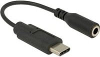 Delock USB-C auf 3,5 mm Klinkenbuchse Audio Adapter in Schwarz mit vergoldeten Steckkontakten - Bild 1