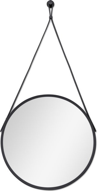 Runder Wandspiegel Maeva in Schwarz mit Aluminiumrahmen, Durchmesser: 50 cm - Bild 1