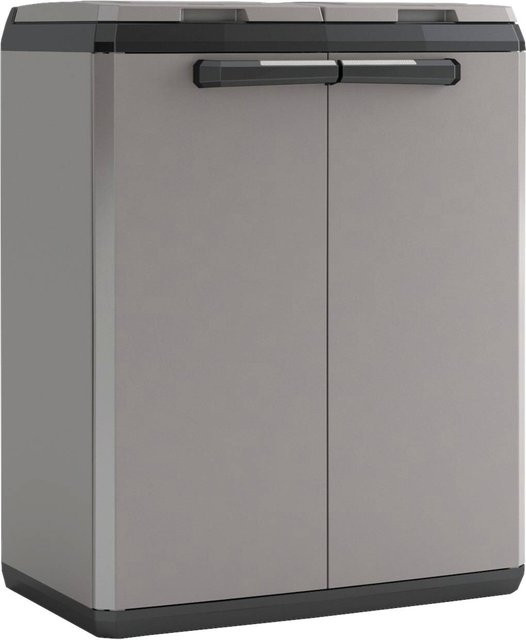Keter Recyclingschrank Split Basic Mülltrennsystem Grau Kunststoff B/H/T: 68 x 85 x 39 cm - Bild 1