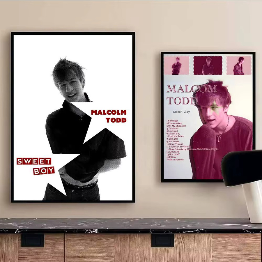 Singer Malcolm Todd Wandaufkleber Bilibili Motiv, Wasserdichter Poster Aufkleber in Mehrfarbig für Wohnzimmer und Schlafzimmer - Bild 4