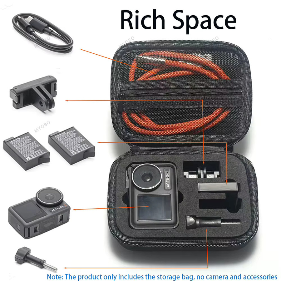DJI Tragetasche für Action 5 Pro, Osmo Action 4 und 3, kompakte Schutzbox und Aufbewahrungskoffer für Kamerazubehör, Schwarz - Bild 5