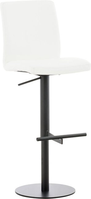 DELUKE Barhocker DIVER höhenverstellbarer Barstuhl aus Kunstleder in Weiß und Schwarz mit Lehne und 360 Grad Drehbarkeit, B/T/H: 40 x 49 x 93 cm - Bild 1