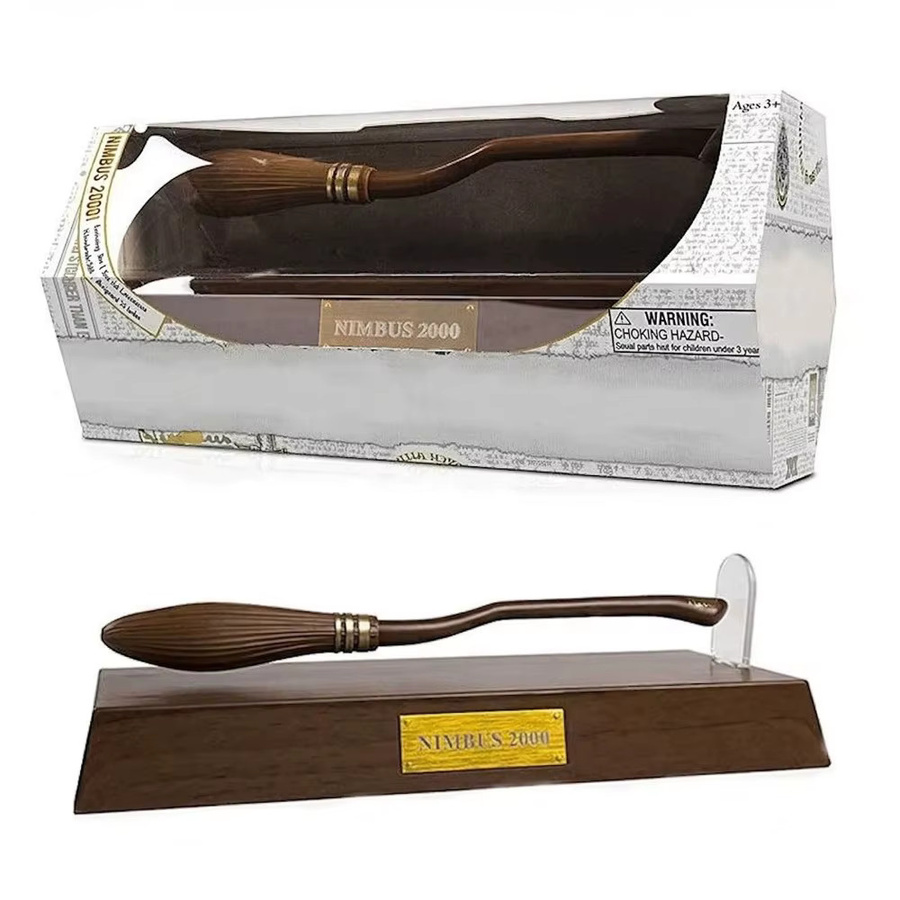 Haries Harry Potter Nimbus 2000 Schwebender Besenstift Magnetischer Kugelschreiber aus Holz in Braun - Bild 6