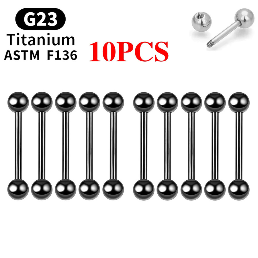 UHERA Piercing Barbell, Titan, Industrielle Barbell, 14G, 16G - Bild 4