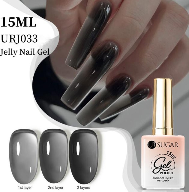 UR SUGAR Jelly Gel Nagellack, Schwarz, 15 ml - Bild 1