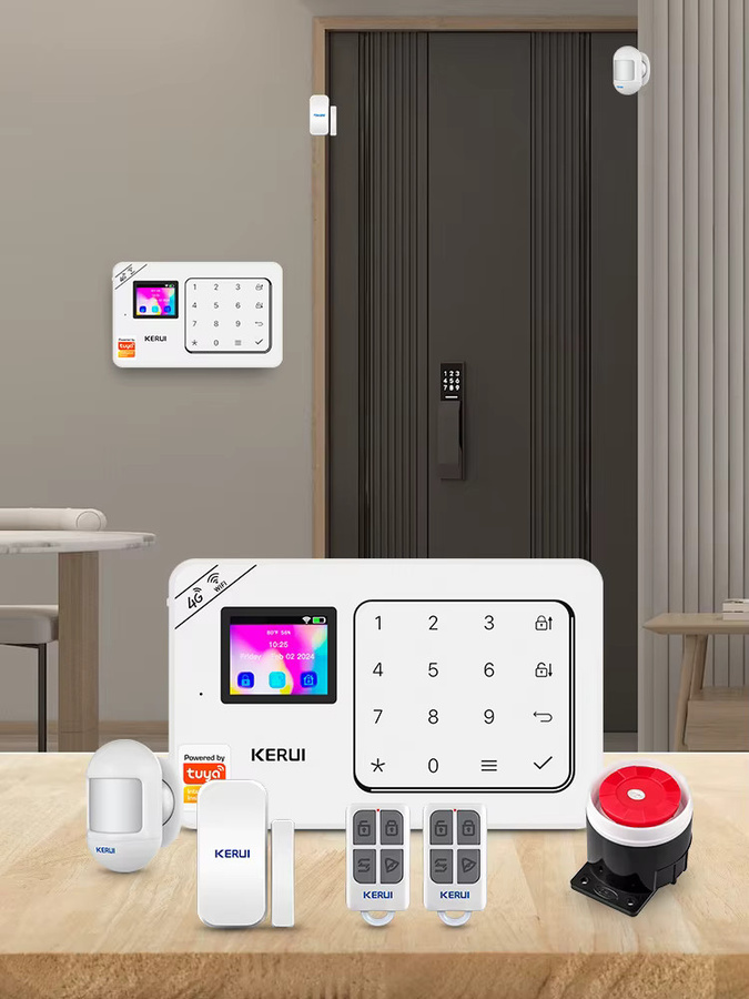 KERUI Home Alarm Kit Wireless WiFi GSM Diebstahlschutz mit Touchscreen und Tuya Smart Life App Alarmsystem in Weiß - Bild 5