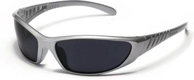 Sportsonnenbrille Fashion Glasses M, Unisex, Vollrand, rechteckig, Acetat, grau, silber - Bild 1