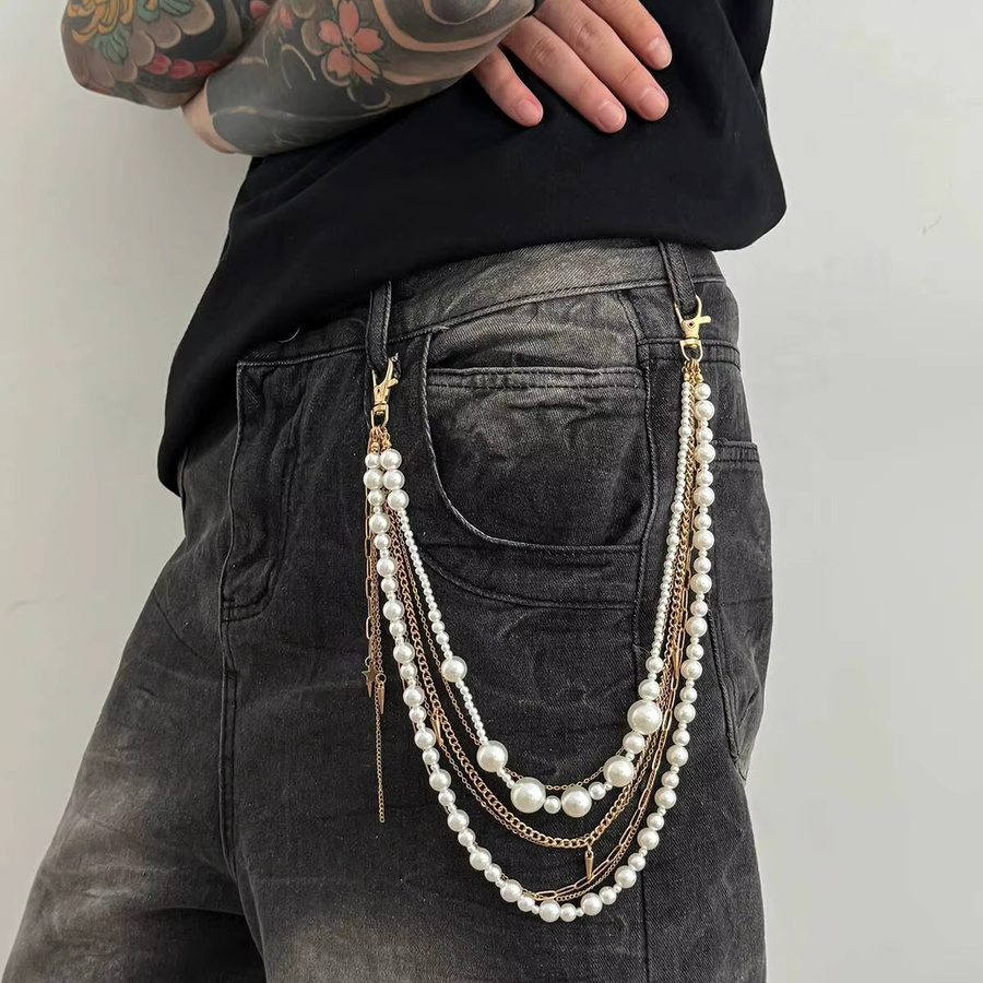 IngeSight.Z Schlüsselring, Perle, Gold, Herren, Punk - Bild 2