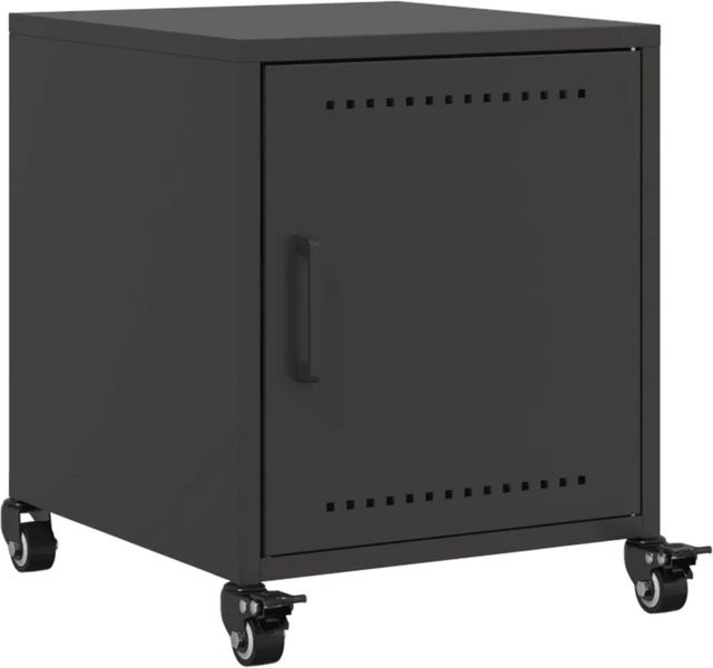 vidaXL Nachttisch aus Stahl in Schwarz Matt B/T/H: 36 x 39 x 43,5 cm - Bild 1
