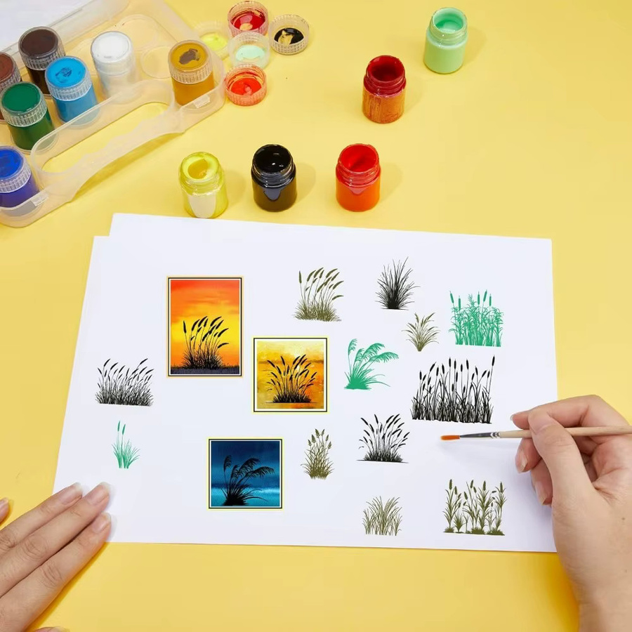 Transparenter Gummistempel mit Büschen und Pflanzen für Journaling und Kartenherstellung - Bild 3
