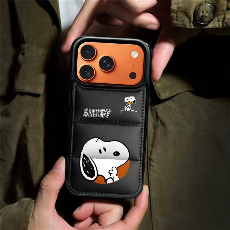 Snoopy Cartoon Handyhülle für iPhone 11 bis 17 Pro Max Plus Air in Schwarz von TOPTOY - Bild 2