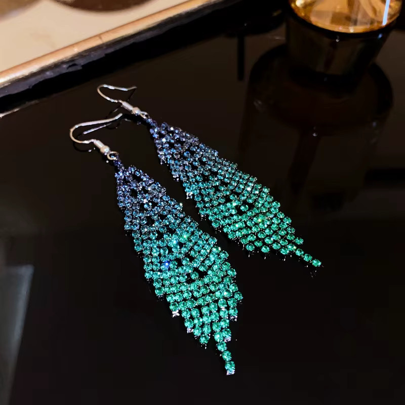 DREJEW Ohrringe, Strass, bunte Rhombus-Quasten - Bild 1