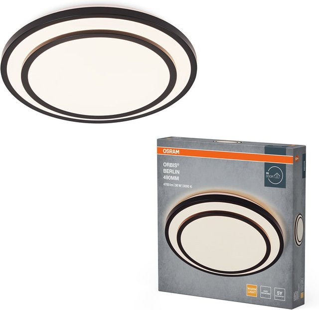 OSRAM Orbis Berlin LED Deckenleuchte, schwarz, Durchmesser: 49 cm, 36W, 4150lm - Bild 1