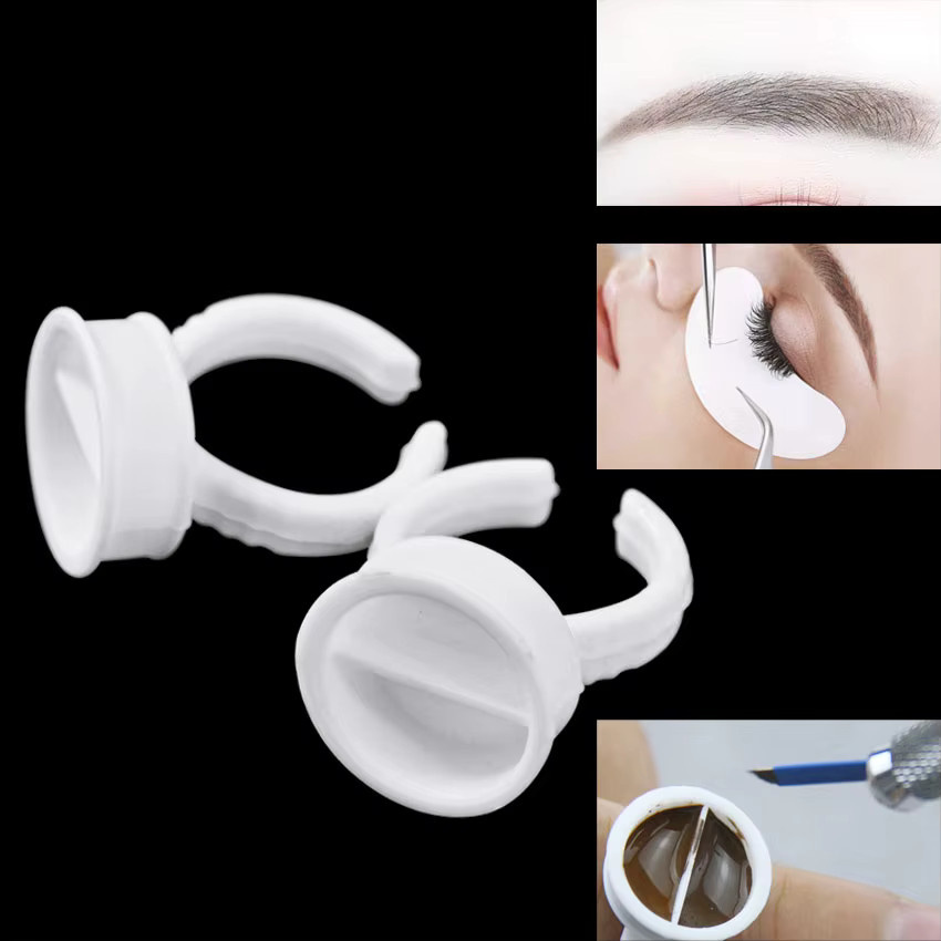 chfeng Tattoo Microblading Pigment Ring Tassen, 100 Stück, Kunststoff - Bild 5