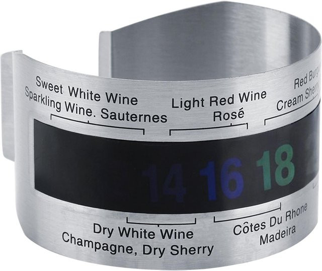 mfySpace Edelstahl LCD Thermometer für Wein und Bier in Grau/Silber - Bild 1