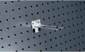 Bott Doppelhaken für Lochplatten, verzinkt, Silber, B/T/H: 20 x 50 x 60 mm, 5 Stück - Bild 1