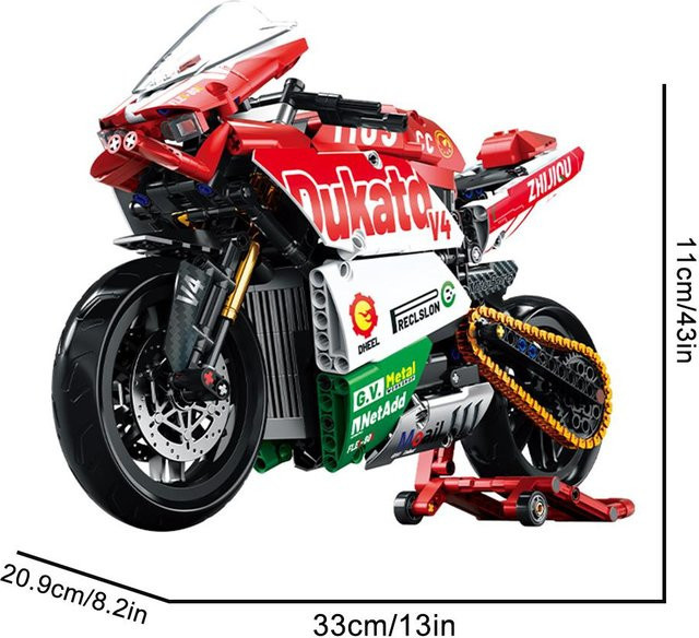 Linyi toy car Technische V4 Motorrad Bausteine Set, Fahrzeuge, ab 6 Jahren - Bild 1