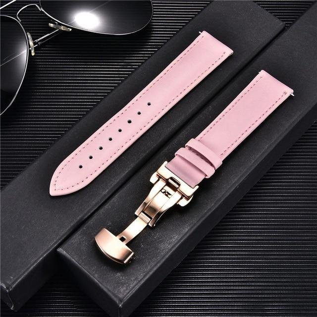Uhrenarmband Leder, Butterfly-Verschluss, 24 mm, Schwarz, Herren - Bild 1