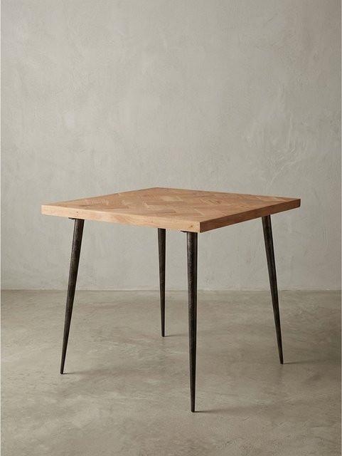 KADIMA DESIGN Esszimmertisch aus Akazie Massivholz in Braun, Quadratisch im Industrial Design, B/T/H: 80 x 76 x 80 cm - Bild 1
