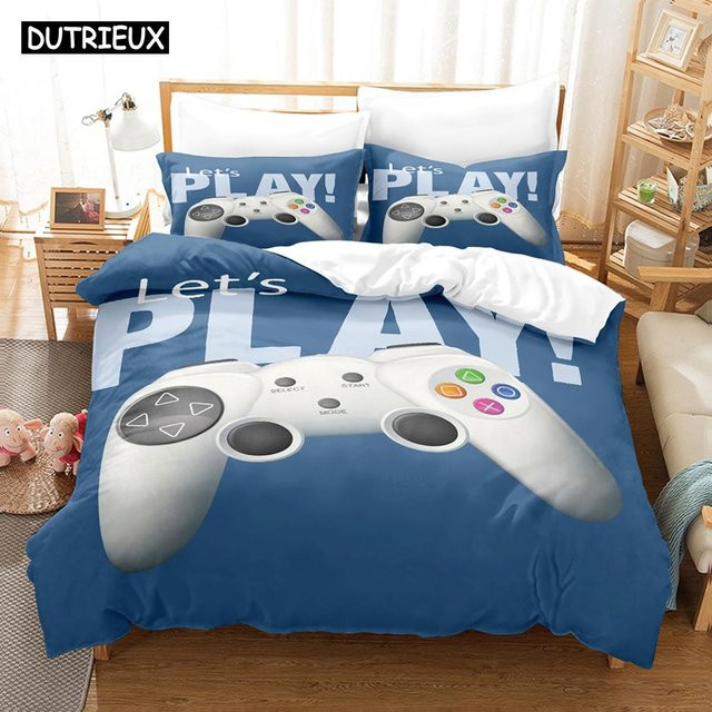 3D Game Controller Bettwäsche-Set mit Kissenbezug von Binchi Outdoor Product, Blau, B/H: 135 x 200 cm - Bild 1