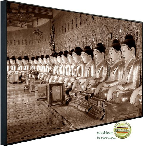papermoon EcoHeat Infrarotheizung Chinesische Figuren Sepia in Bunt mit Matt-Effekt, App-Steuerung und Überhitzungsschutz - Bild 1