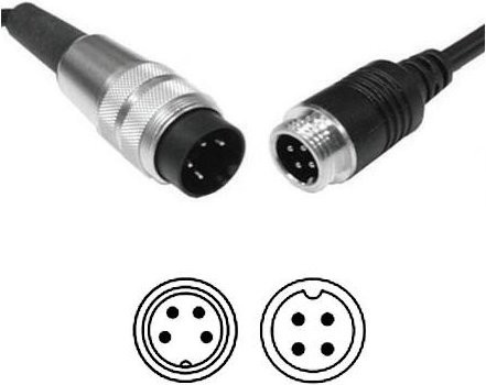 Orlaco Adapter Reduktion Kamera zu Monitor 4-Pin Schwarz für Scania und Cat - Bild 1