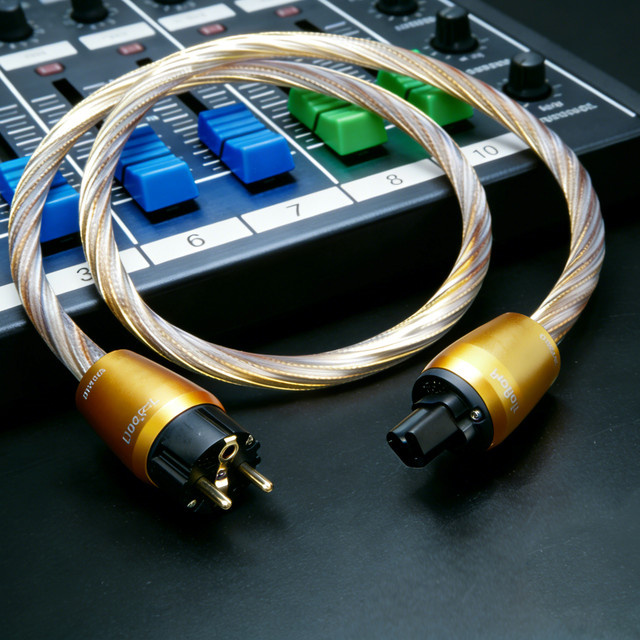 Preffair Audiophiles IEC320 C15 Netzkabel Versilbert mit Goldbeschichtung für Verstärker - Bild 1