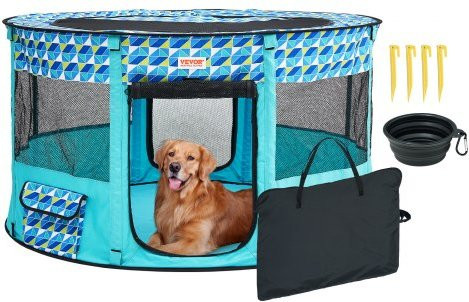 VEVOR Faltbarer Welpenlaufstall aus 600D Oxford-Gewebe für kleine und mittelgroße Haustiere, B/T/H: 111,7 x 111,7 x 60,9 cm - Bild 1