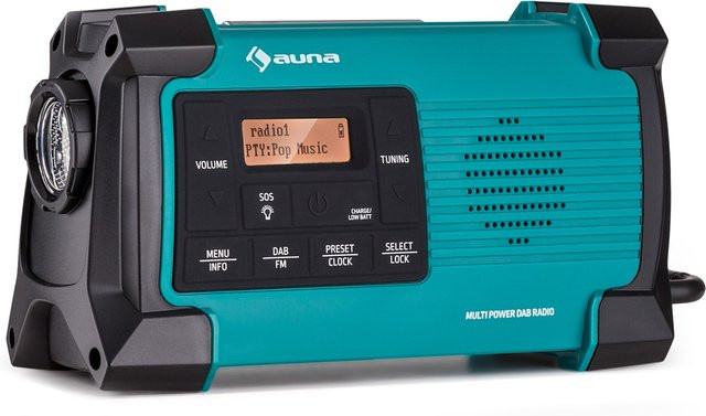 Auna Patagonia DAB+ Outdoor-Radio in Grün mit Kurbelaufladung, USB-C und SOS-Alarm, wasserdicht, DAB+ / FM - Bild 1