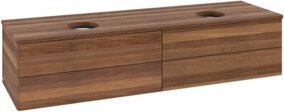 V&B Waschtischunterschrank Antao mit Beleuchtung ohne Frontstruktur, Farbe Warm Walnut, B: 160 cm, T: 50 cm - Bild 1