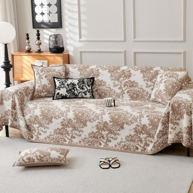 Universeller Jacquard Sofabezug mit floralem Design, B/B/H: 180 x 130 cm - Bild 1