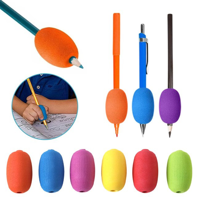 Ergonomische Stiftgriffe aus Weichschaum zur Schreibhaltungskorrektur und als Schreibhilfe im Set mit 3 oder 6 Stück - Bild 1
