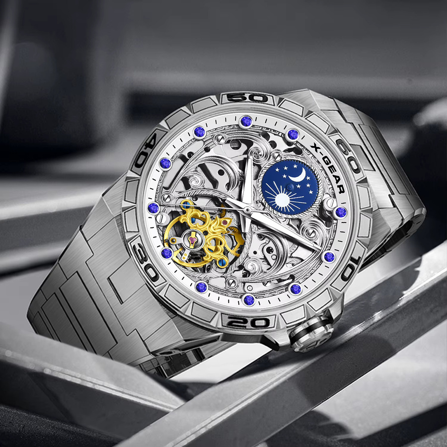 X-GEAR Armbanduhr Automatik, Edelstahl, Silber, Herren - Bild 2