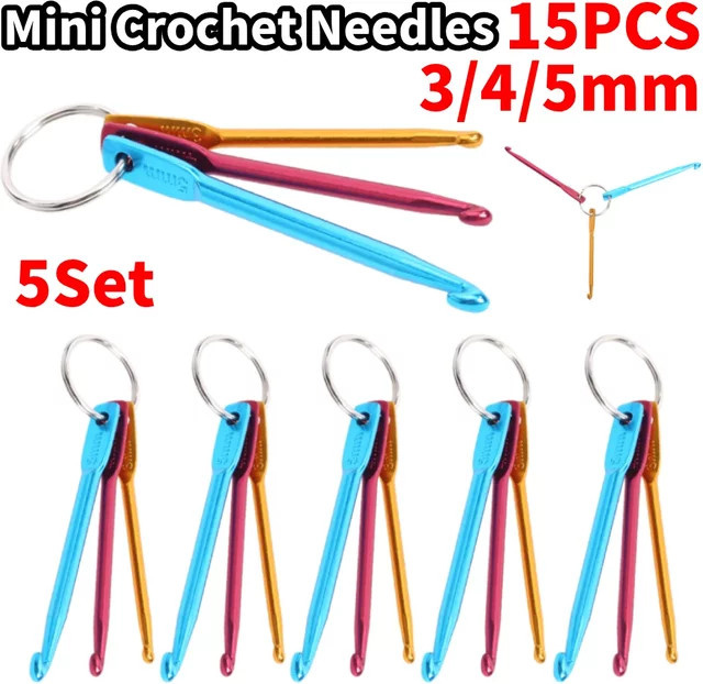 Set aus 3 Mini Häkelnadeln aus Aluminium in Multicolour für DIY Handarbeit und Strickarbeiten - Bild 1