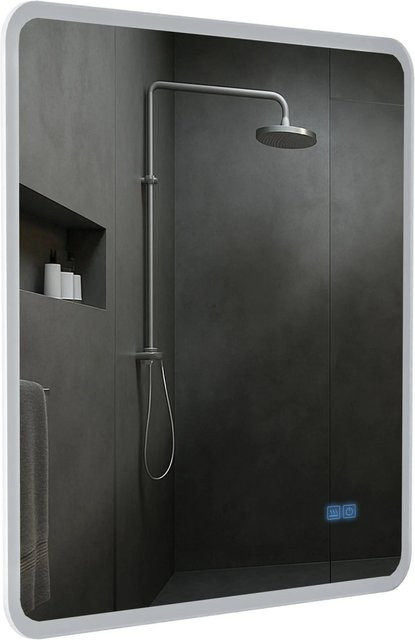 DELUKE Badspiegel WIEN Wandspiegel mit Bluetooth aus Klarglas, H x B x T: 80 x 80 x 3,5 cm - Bild 1