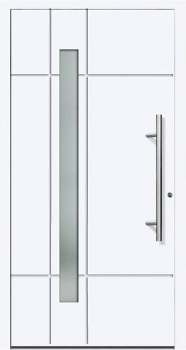 KNOCK Flügelüberdeckende Kunststoff-Haustür KIEW in Weiß mit Glaseinsatz und RC2-Schutz - Bild 1