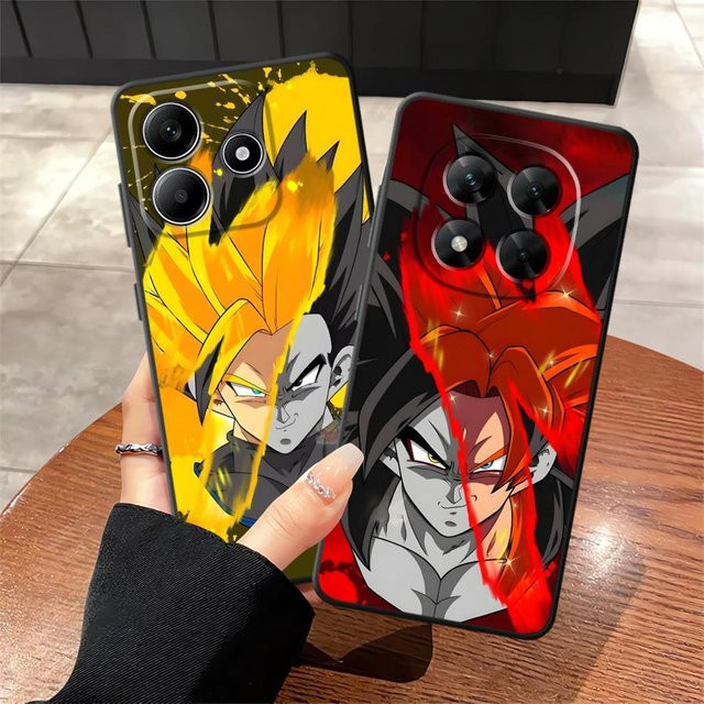 Dragon Ball Goku Vegeta Handyhülle für Xiaomi Redmi Note 13 14 Pro Plus 12s 9S 11s 10S 7 8 9 10 11 12 Pro, weiche Schutzhülle in Schwarz und Multicolour - Bild 1