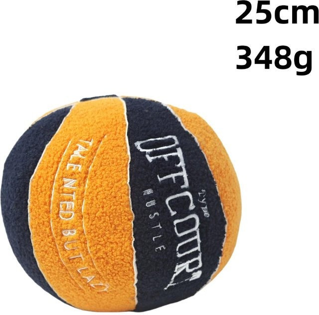 TrendVibeCN Offcourt Basketball Plüschkissen Puppe, 25 cm, schwarz/orange, ab 7 Jahren - Bild 1