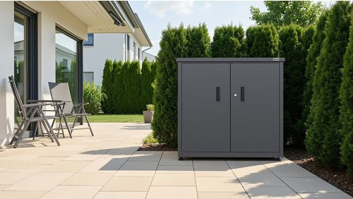 Weka Metall-Terrassenschrank Gary 2 in Anthrazit, B/T/H: 90 x 62,5 x 85,5 cm - Bild 3
